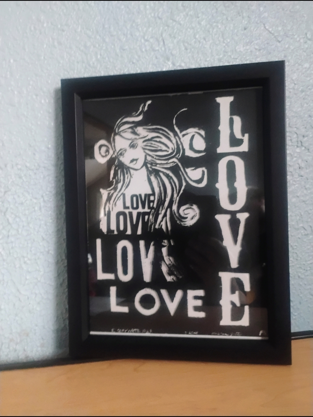 Rare 1 Of A Kind 1969 Acrylic Painting By Diana Silvius Gits Hippy Love Motif